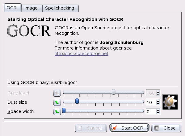 OCR with Kooka (Optical Character Recognition)